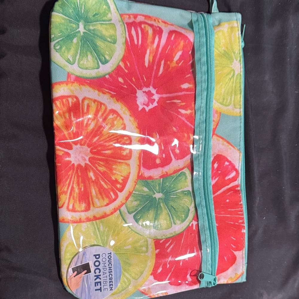 Colorful Citrus Print Pouch